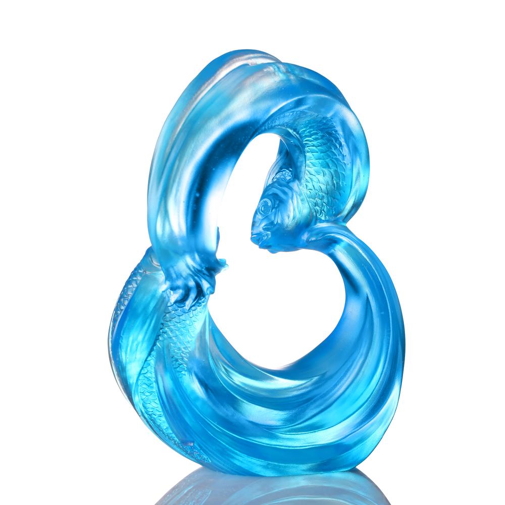 LIULI Crystal Carp Fish Sculpture, Together, We Rise – LIULI Crystal Art -  Singapore