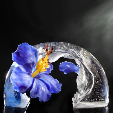 Collector Edition-Crystal Flower,Hibiscus, A Chinese Liuli Flower, Song of the Morning Flower