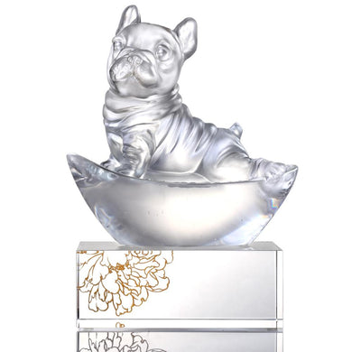 Crystal Animal, Dog, - Heads Up! (Exclusive U.S. Edition with Gilded Peony Display Base)