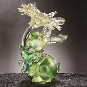 Spectacular Blossom of Mine (Success) - Crystal Bunny Rabbit Figurine