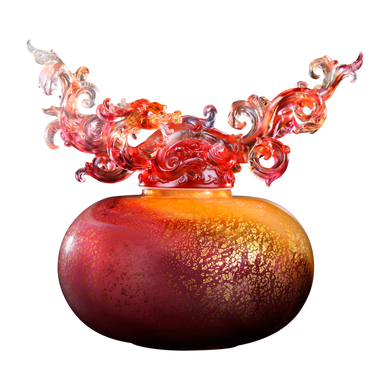 Crystal Treasure Vase, Feng Shui, Dragon of Wood Element, Eternal Peace Baoping