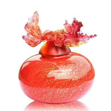 Crystal Treasure Vase, Goldfish, A Vase of Riches-Golden Jade Joy
