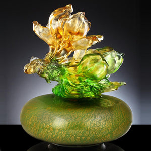 Crystal Treasure Vase, A Vase of Riches-White Yulan Luck
