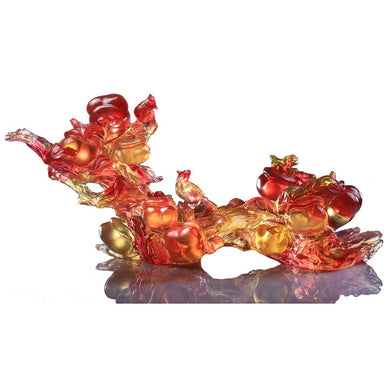 Crystal Ruyi Feng Shui with Magpie, Ruyi Charged with Joy