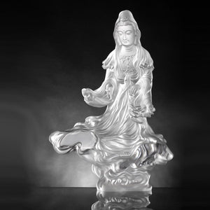 Crystal Buddha, Guanyin, Light Exists Because of Love-Rain of Truth, a Compassionate Heart