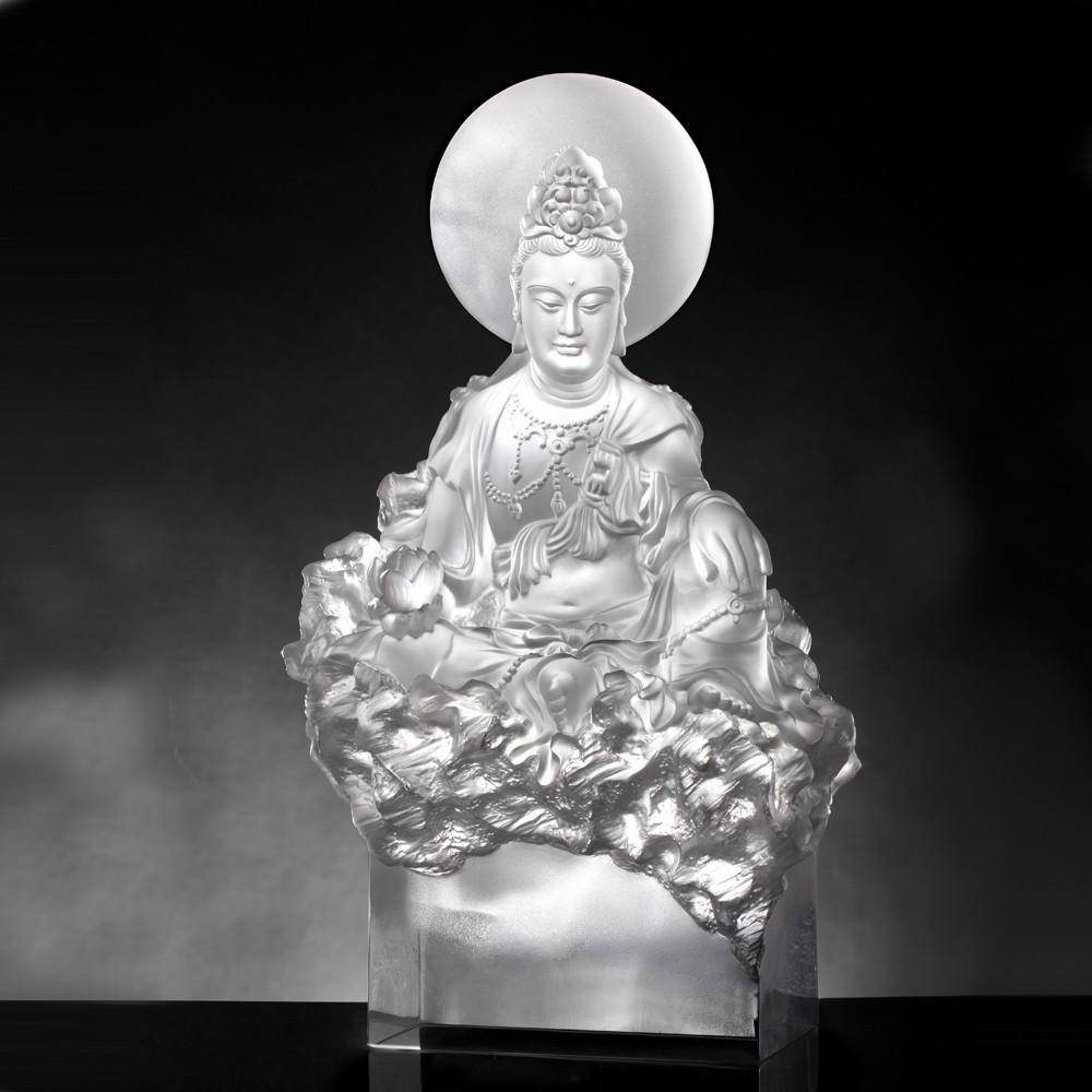 Crystal Buddha, Guanyin, Light Exists Because of Love-Tranquil, at Peace