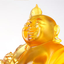 LIULI Crystal Happy Laughing Buddha, fish, ruyi glass art