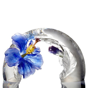 Collector Edition-Crystal Flower,Hibiscus, A Chinese Liuli Flower, Song of the Morning Flower