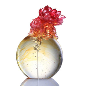 Crystal Flower, Peach Blossoms Figurine, Flourish Through Practice