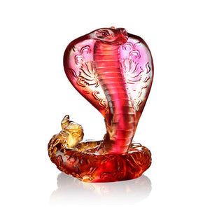 Opulence Invites Sun and Moon (Prosperity) - Crystal Cobra Snake Figurines