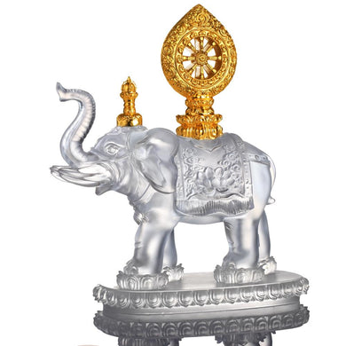 Crystal Animal, Elephant, True Dharma Illumination (24K Gilded)