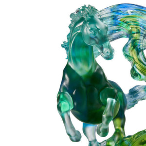 LIULI Crystal Glass Horse Sculpture, Accomplished