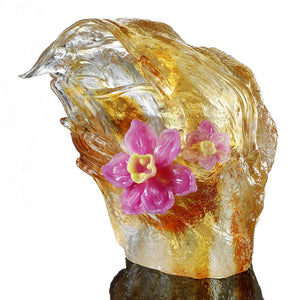 Crystal Floral Vase, Narcissus, Peach Blossom Spring-Narcissus Flower