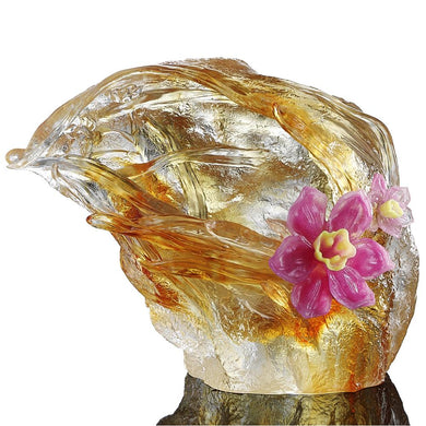Crystal Floral Vase, Narcissus, Peach Blossom Spring-Narcissus Flower
